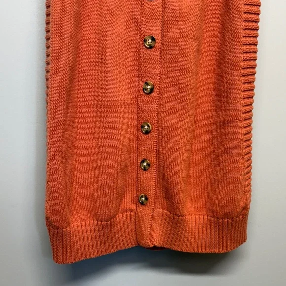 Jackson Rowe Burnt Orange Ribbed Button Dress - Picture 5 of 6